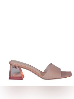 Nwot Gianvito Rossi Blush slip on sandal lucite rose block heel italy EU 38